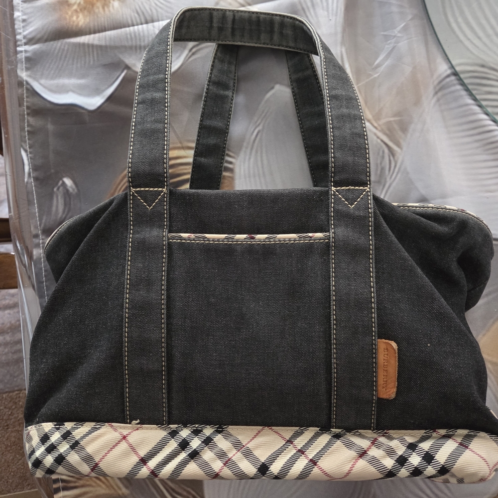 Burberry Black and Tan Denim Detail